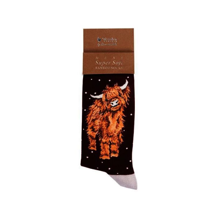 Wrendale Designs A Highland Christmas Highland Cow Mens Socks